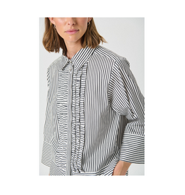 Part Two Vinny Shirt in Black Stripe by Part Two