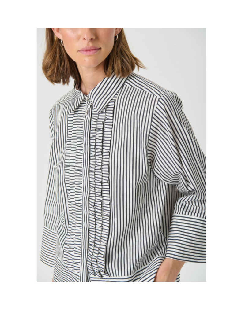 Part Two Vinny Shirt in Black Stripe by Part Two