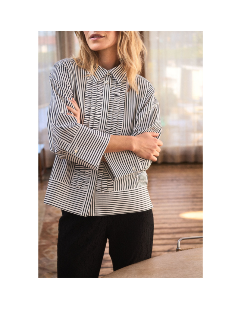 Part Two Vinny Shirt in Black Stripe by Part Two