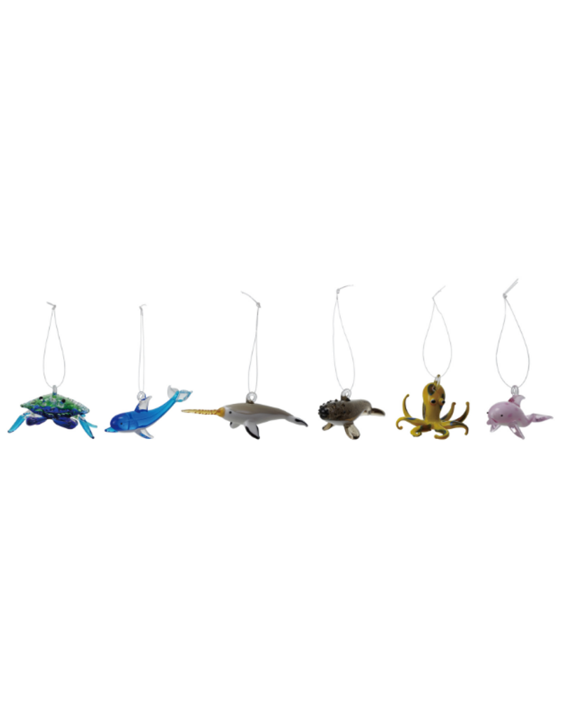 Creative Co-Op Glass Sea Ornament