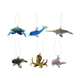 Creative Co-Op Glass Sea Ornament