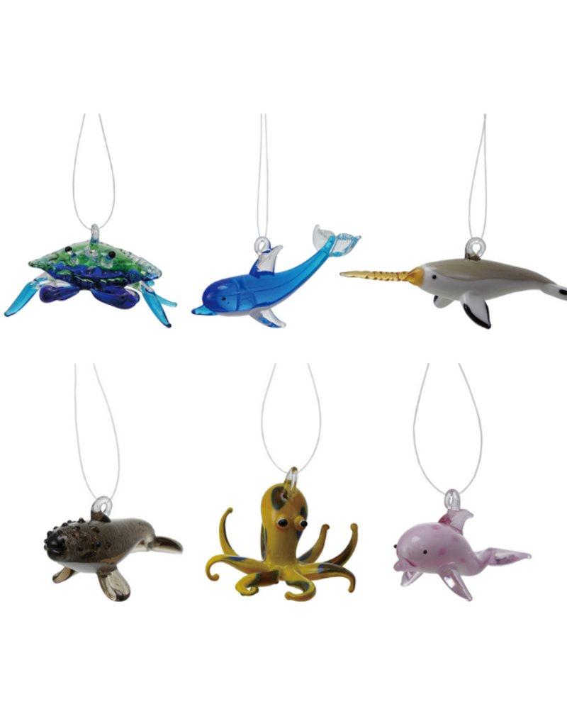 Creative Co-Op Glass Sea Ornament