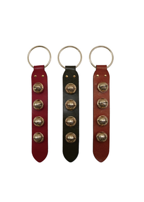 Creative Co-Op Leather Metal Bells Door Hanger