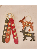 Creative Co-Op Leather Metal Bells Door Hanger