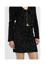 b.young Paillet Skirt in True Black Sequins by b.young