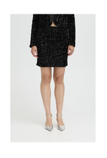 b.young Paillet Skirt in True Black Sequins by b.young