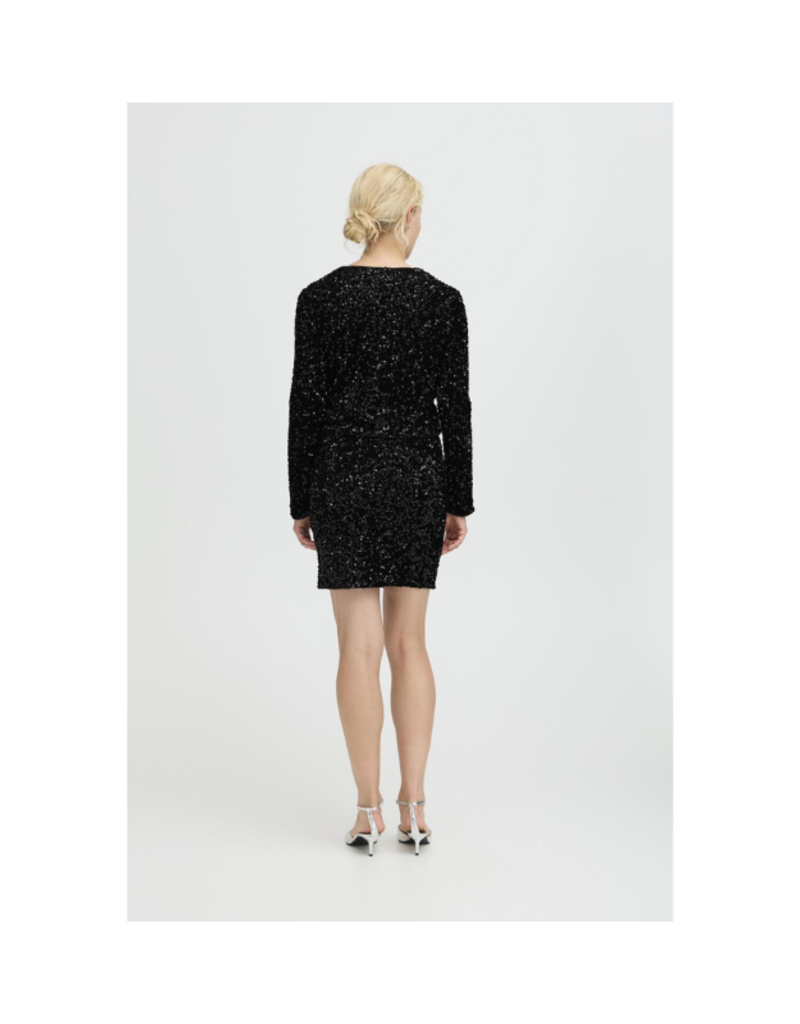 b.young Paillet Skirt in True Black Sequins by b.young