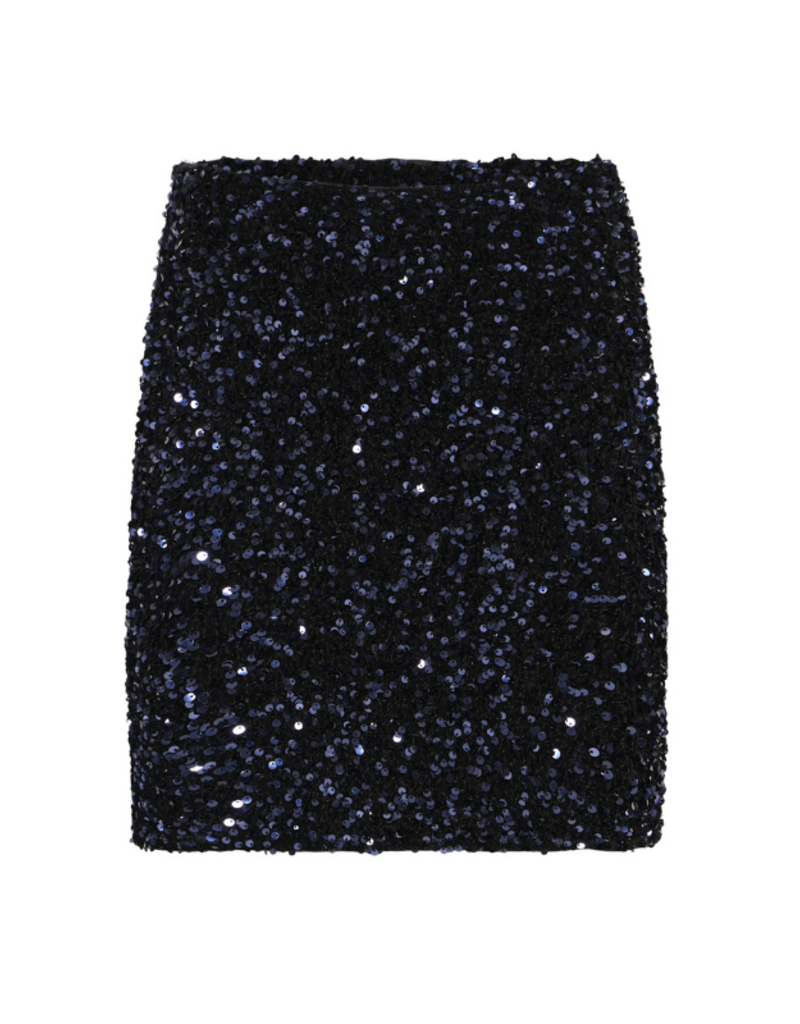 b.young Paillet Skirt in Evening Blue Sequins by b.young