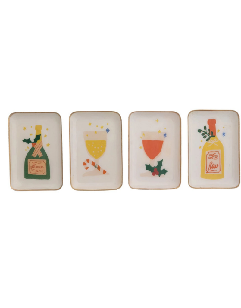 Creative Co-Op Holiday Spirits Enamel Tray