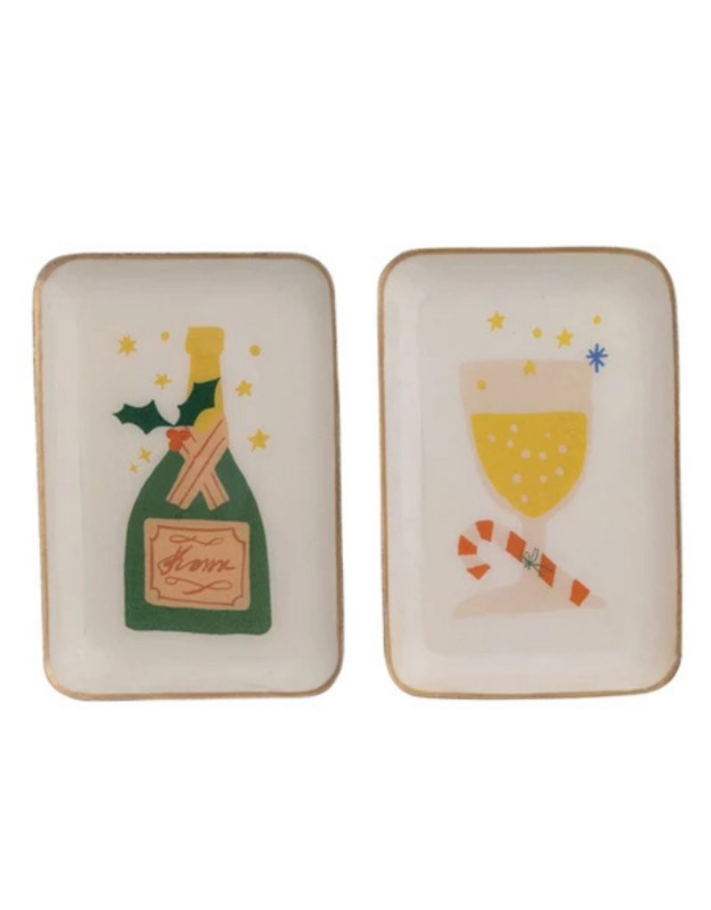 Creative Co-Op Holiday Spirits Enamel Tray