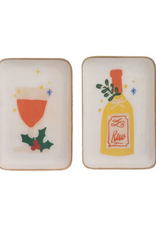 Creative Co-Op Holiday Spirits Enamel Tray