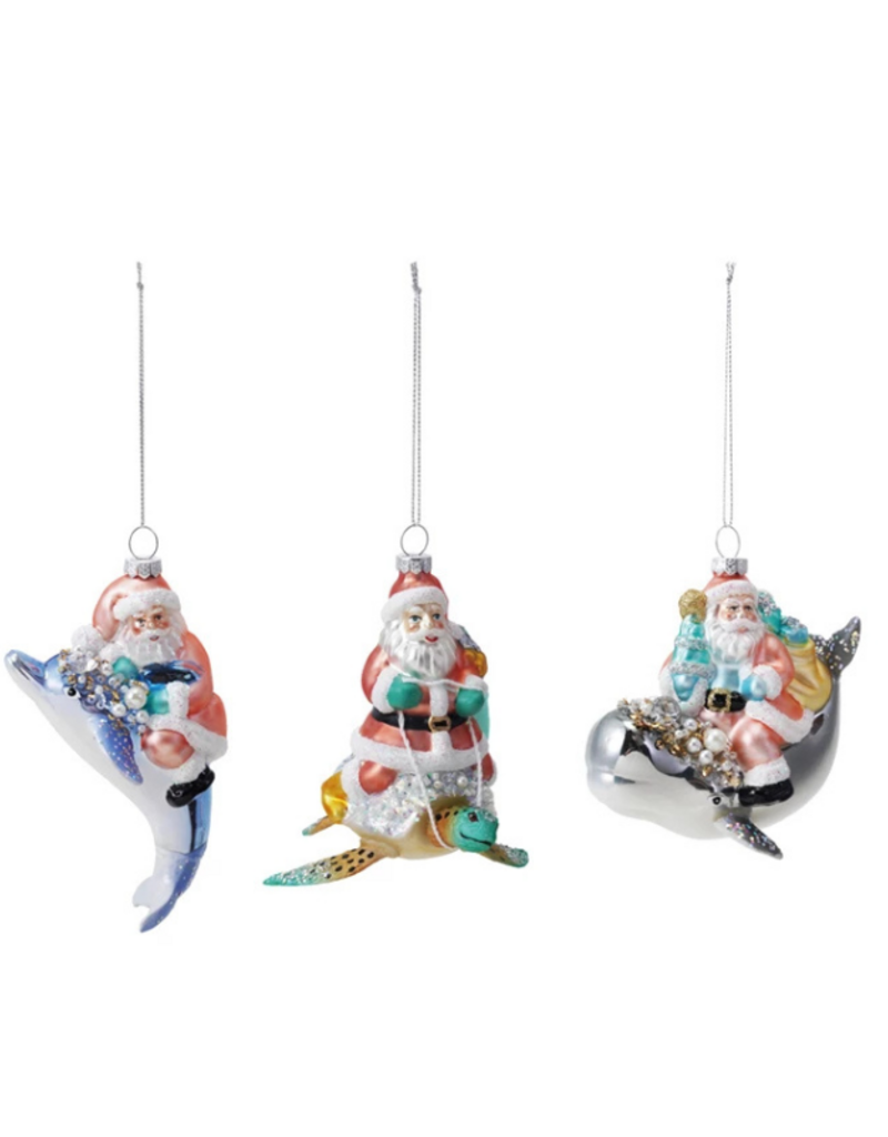 Creative Co-Op Santa Riding Sea Life Ornament