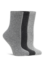 Lemon Loungewear Wool Hiker Boot Charcoal Crew Socks - 3PK