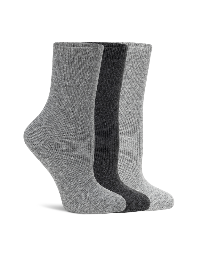 Lemon Loungewear Wool Hiker Boot Charcoal Crew Socks - 3PK
