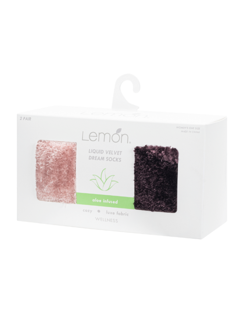 Lemon Loungewear Aloe Infused Liquid Velvet Dream Crew Socks Gift Box