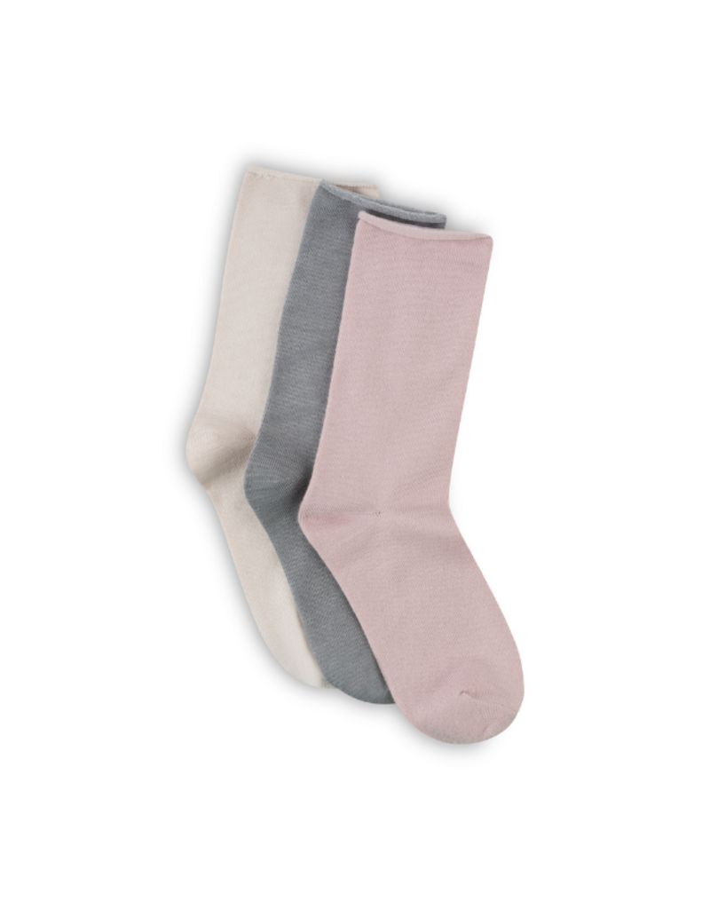Lemon Loungewear Pillow Crew Socks in Pink - 3PK