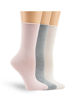 Lemon Loungewear Pillow Crew Socks in Pink - 3PK