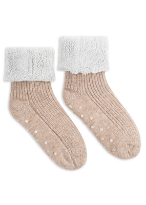 Lemon Loungewear Nordic Wool Slippers in Light Brown