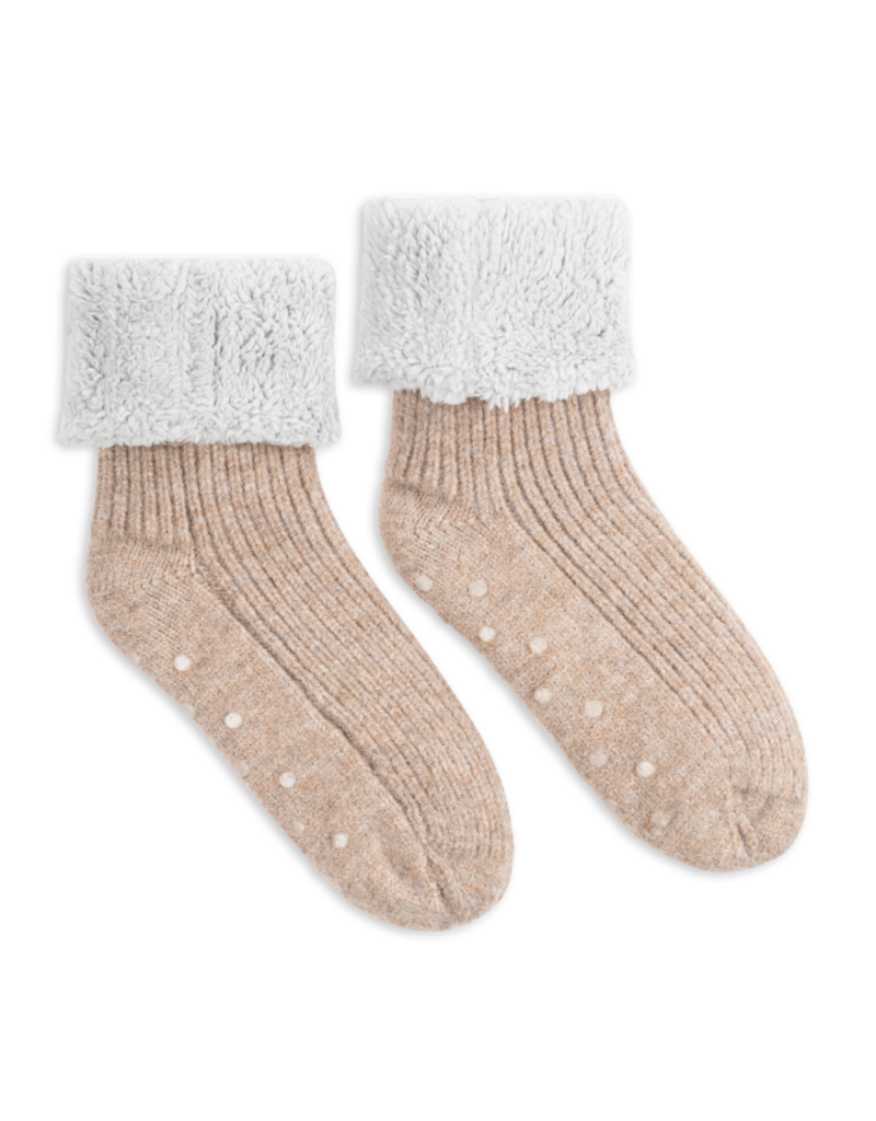 Lemon Loungewear Nordic Wool Slippers in Light Brown