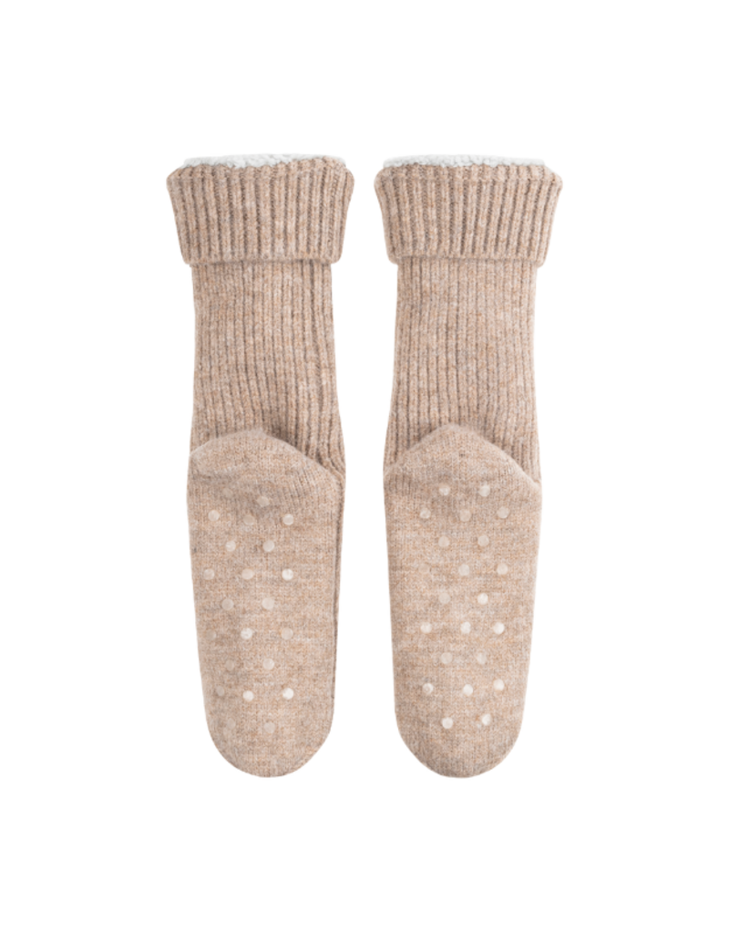 Lemon Loungewear Nordic Wool Slippers in Light Brown