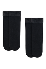 Lemon Loungewear Faux Fur Lined Shootie Booties Black - 2PK