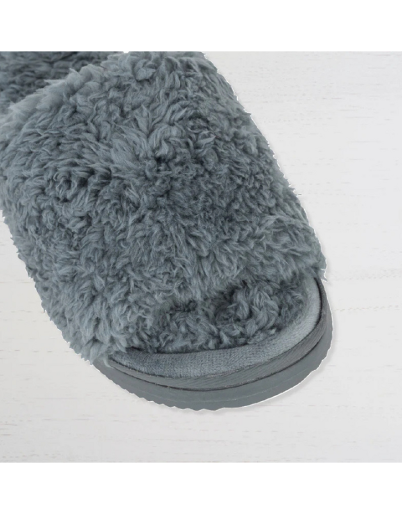 Lemon Loungewear Anywhere Berber Slide Slippers in Charcoal