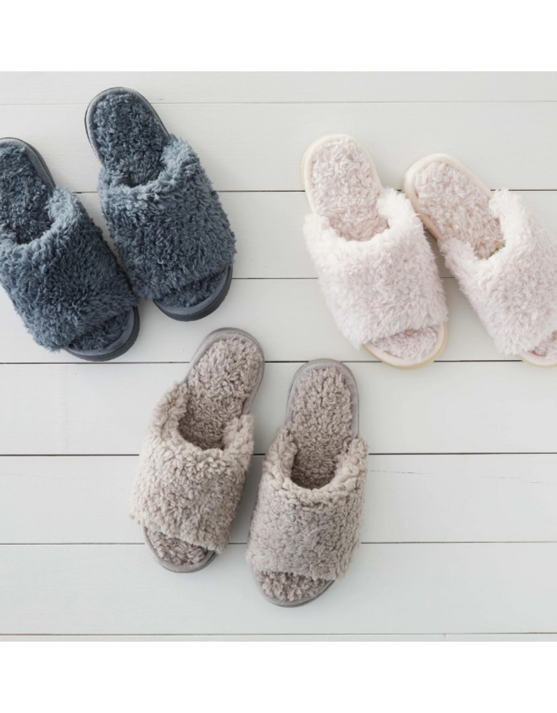 Lemon Loungewear Anywhere Berber Slide Slippers in Charcoal