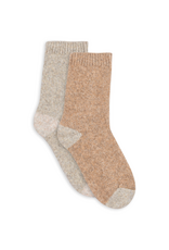 Lemon Loungewear Soft Cabin Crew Socks in Taupe - 3PK