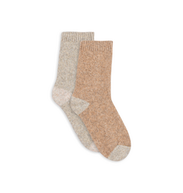 Lemon Loungewear Soft Cabin Crew Socks in Taupe - 3PK