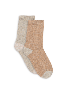 Lemon Loungewear Soft Cabin Crew Socks in Taupe - 3PK