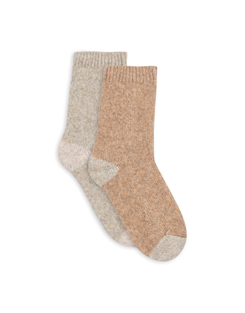 Lemon Loungewear Soft Cabin Crew Socks in Taupe - 3PK