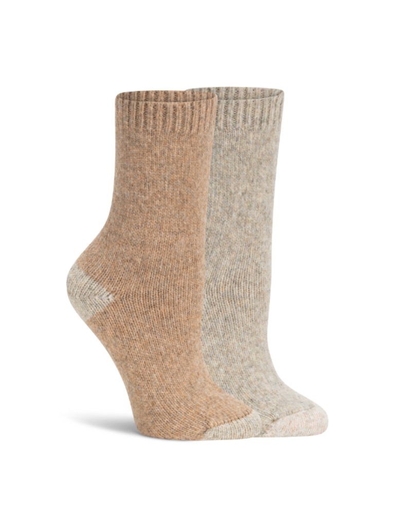 Lemon Loungewear Soft Cabin Crew Socks in Taupe - 3PK