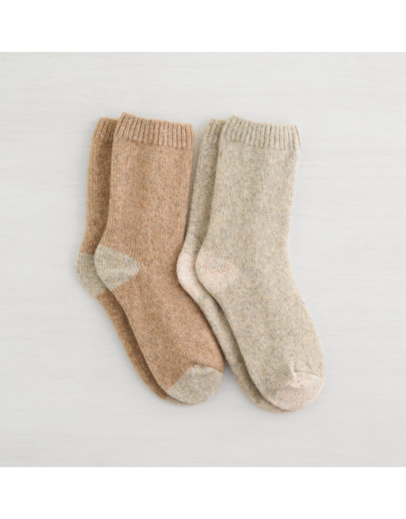 Lemon Loungewear Soft Cabin Crew Socks in Taupe - 3PK