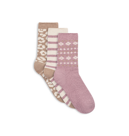 Lemon Loungewear Tootsie Roll Crew Socks Tan - 3PK