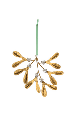 Creative Co-Op Metal Mistletoe with Glass Beads Ornament