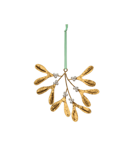 Creative Co-Op Metal Mistletoe with Glass Beads Ornament