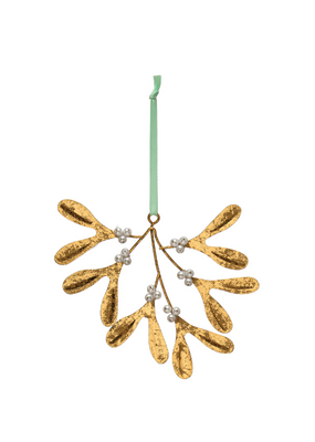 Creative Co-Op Metal Mistletoe with Glass Beads Ornament