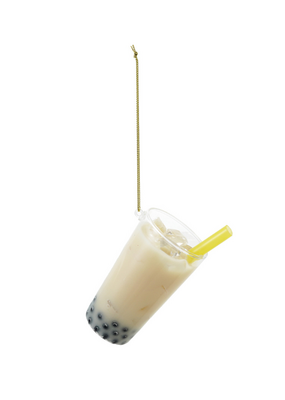 Creative Co-Op Glass Boba Tea Ornament