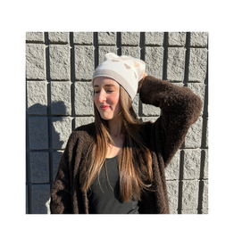 PNYC Lauren Heart Toque in White & Mocha by PNYC