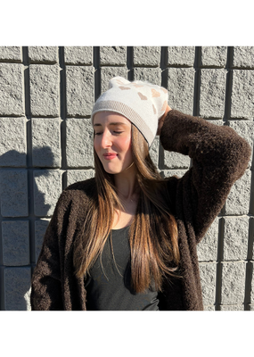 PNYC Lauren Heart Toque in White & Mocha by PNYC