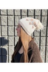 PNYC Lauren Heart Toque in White & Mocha by PNYC