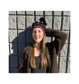 PNYC Lauren Heart Toque in Black & Pink by PNYC