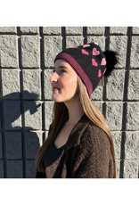 PNYC Lauren Heart Toque in Black & Pink by PNYC