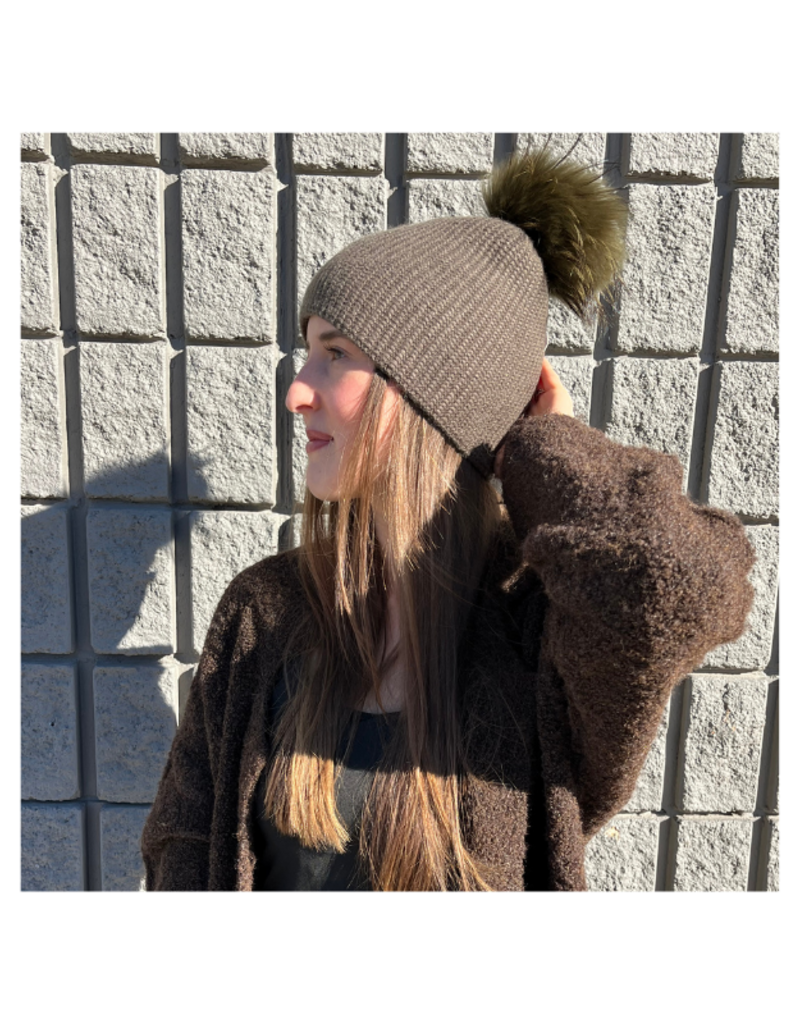 PNYC Carmen Waffle Toque in Olive by PNYC