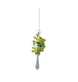 Creative Co-Op Pickles on Fork Glass Ornament