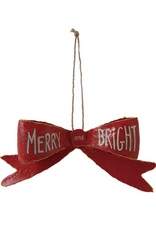 Creative Co-Op Merry & Bright Bow Ornament