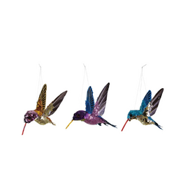 Creative Co-Op Sequin Hummingbird Ornament Assorted