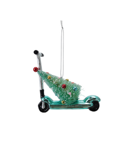 Creative Co-Op Glass Scooter with Tree Ornament