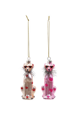 Creative Co-Op Glass Dog with Hearts Ornament