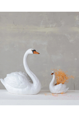 Creative Co-Op Stoneware Swan Planter